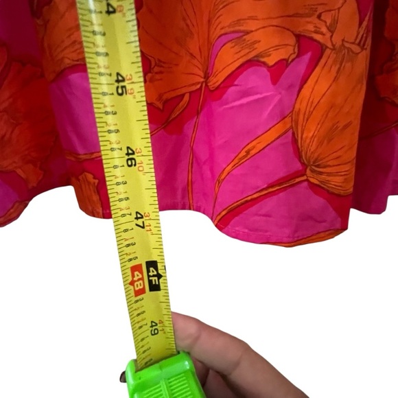 Sugarlips Passion Punch Giza Glare Smock Tiered Fuscia Floral Midi Dress SZ XS - Picture 7 of 16